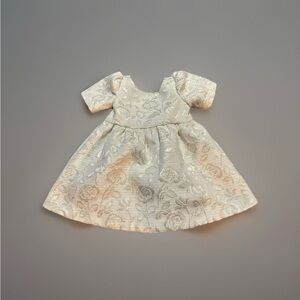 Janie and Jack Baby Girl Ivory Gold Brocade Party Holiday Dress EUC SZ 12-18 mo